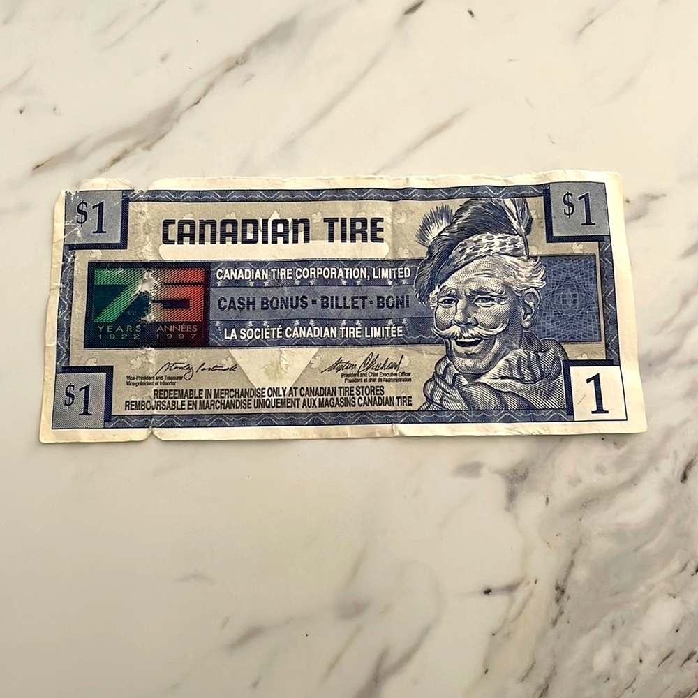 Canadian Tire 75th Anniversary$1 Bill